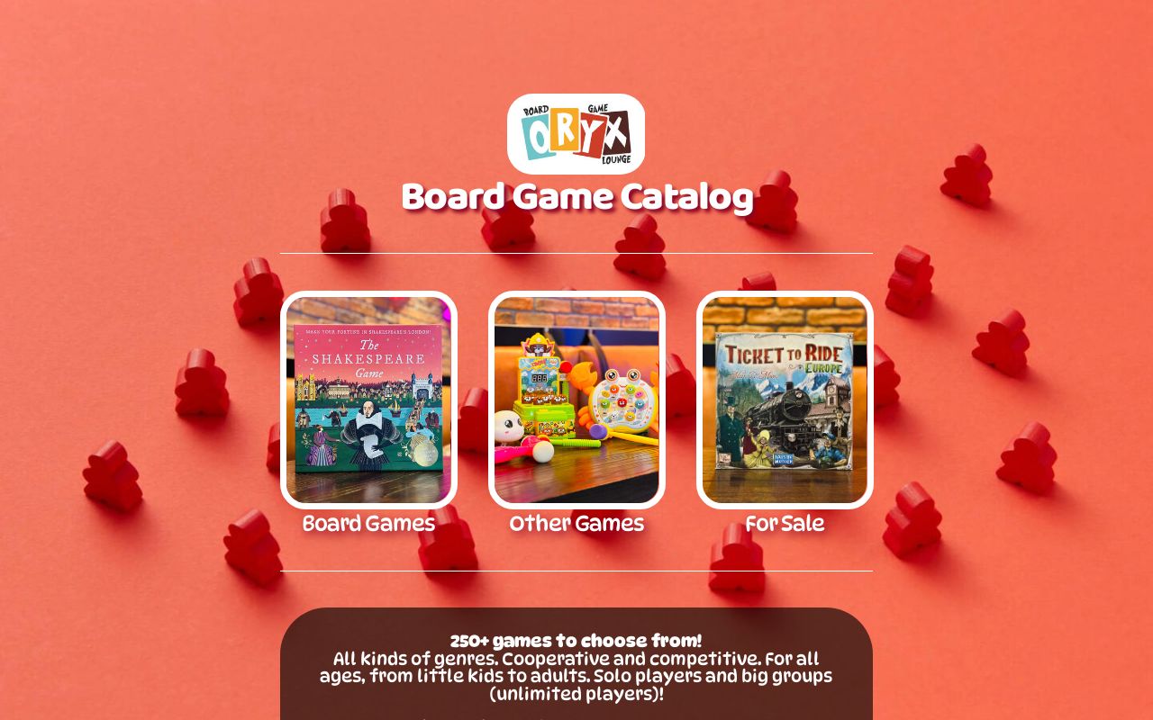 Oryx Board Game Catalog